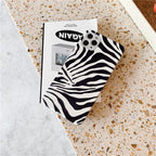 Luxury Leather Black White Zebra Pattern Phone Case for iPhone 13 12 11 14 Pro Max Xs Xr 7 14 plus Anti-fall Soft Silicone Back Cover Soft Slim Thin Luxury Shockproof Shiny Case for Girls and Women Zebra Print iPhone Case Stevvex