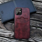 Luxury Leather Card Retro Case for iPhone 14 13 12 Mini 11 Pro Max X XR XS Slim Soft Cover for 14 Max Built-in Metal Plate for Magnetic Mounting & Card Holder Phone Case Stevvex