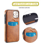 Luxury Leather Card Retro Case for iPhone 14 13 12 Mini 11 Pro Max X XR XS Slim Soft Cover for 14 Max Built-in Metal Plate for Magnetic Mounting & Card Holder Phone Case Stevvex