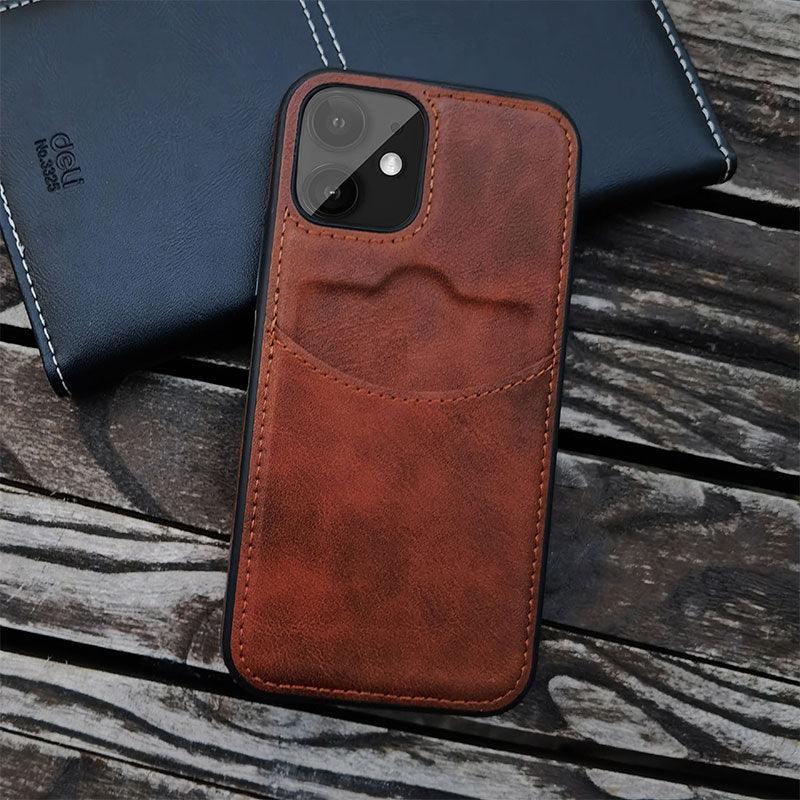 Luxury Leather Card Retro Case for iPhone 14 13 12 Mini 11 Pro Max X XR XS Slim Soft Cover for 14 Max Built-in Metal Plate for Magnetic Mounting & Card Holder Phone Case Stevvex