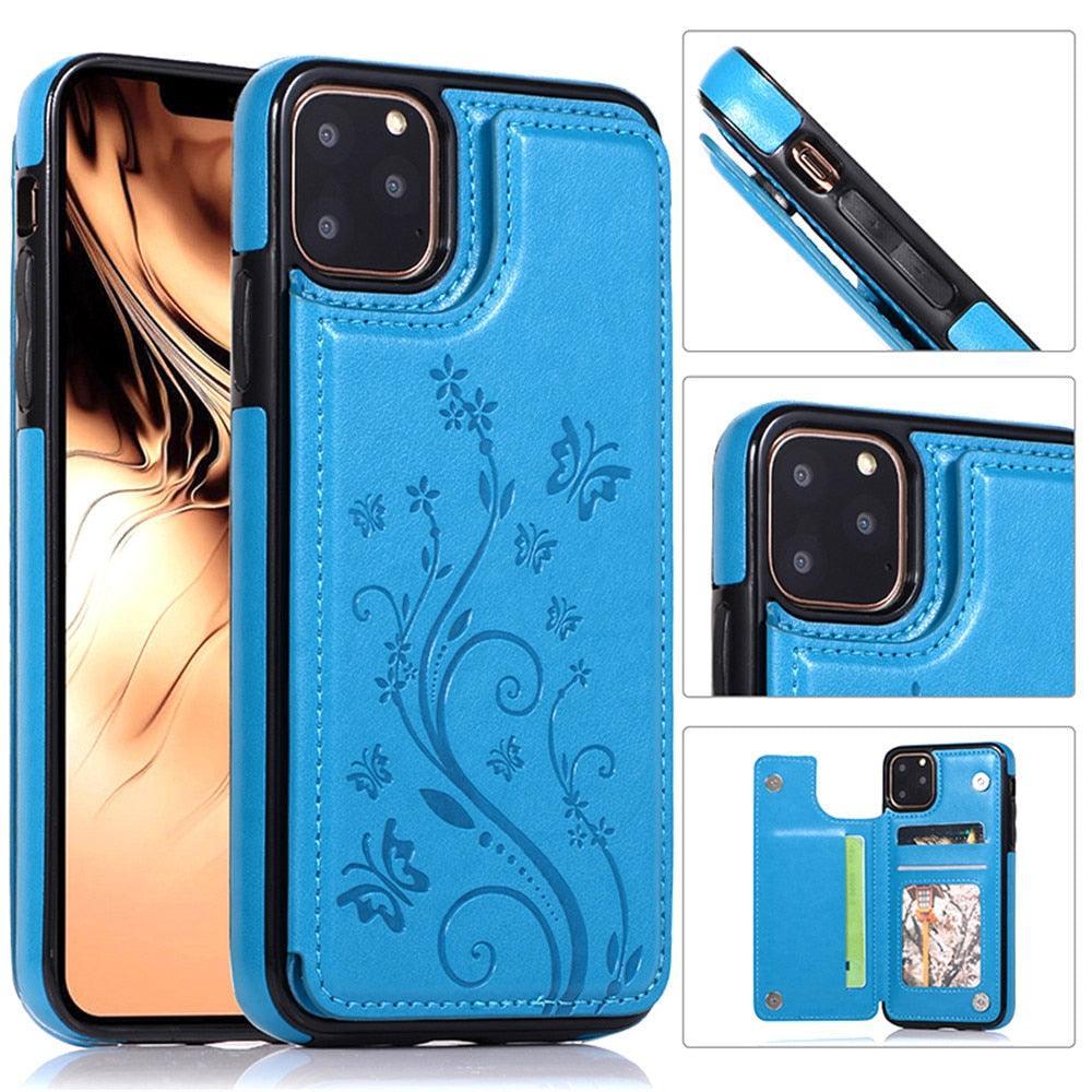 Luxury Leather Case For iPhone 14 12 13 Pro Comfortable Soft Wallet Card Slots Phone Flip Cover Wallet Case with Card Holder for iPhone Stevvex