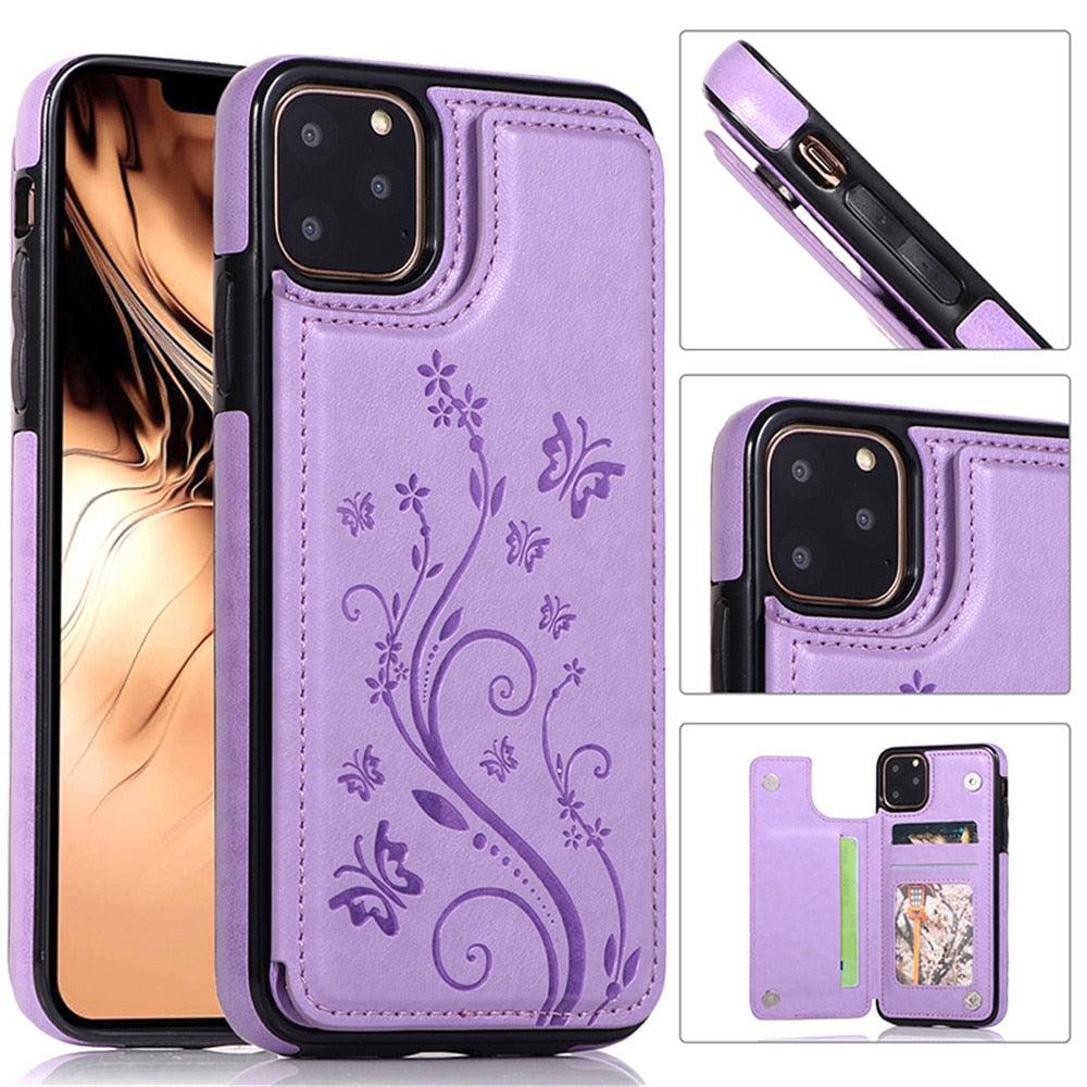 Luxury Leather Case For iPhone 14 12 13 Pro Comfortable Soft Wallet Card Slots Phone Flip Cover Wallet Case with Card Holder for iPhone Stevvex