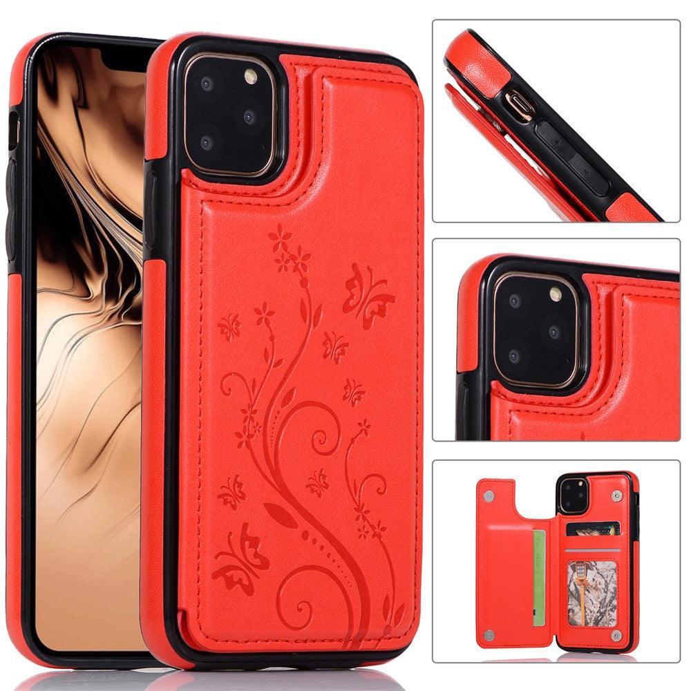 Luxury Leather Case For iPhone 14 12 13 Pro Comfortable Soft Wallet Card Slots Phone Flip Cover Wallet Case with Card Holder for iPhone Stevvex