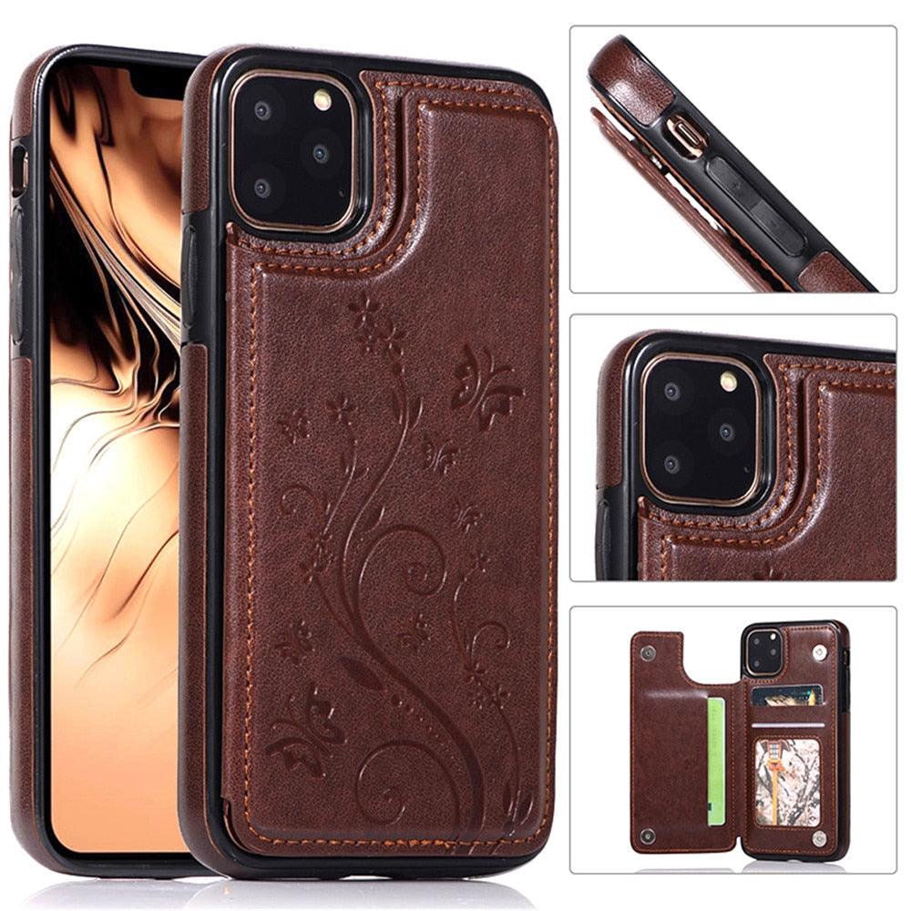 Luxury Leather Case For iPhone 14 12 13 Pro Comfortable Soft Wallet Card Slots Phone Flip Cover Wallet Case with Card Holder for iPhone Stevvex
