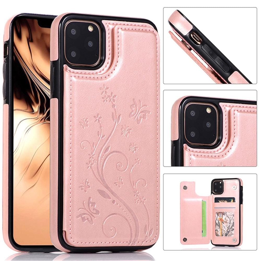 Luxury Leather Case For iPhone 14 12 13 Pro Comfortable Soft Wallet Card Slots Phone Flip Cover Wallet Case with Card Holder for iPhone Stevvex