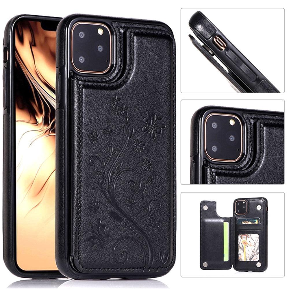 Luxury Leather Case For iPhone 14 12 13 Pro Comfortable Soft Wallet Card Slots Phone Flip Cover Wallet Case with Card Holder for iPhone Stevvex