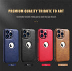 Luxury Leather Case for iPhone 14 13 12 11 Pro MAX XS XR 7 8 Plus Classic Silicone Phone Cover  Leather Case Thin Flexible Soft Grip Luxury PU Leather Cover for Men Durable Anti-Scratch Full Phone Cases Stevvex