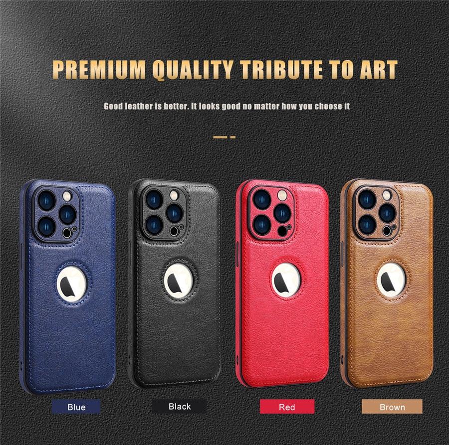 Luxury Leather Case for iPhone 14 13 12 11 Pro MAX XS XR 7 8 Plus Classic Silicone Phone Cover  Leather Case Thin Flexible Soft Grip Luxury PU Leather Cover for Men Durable Anti-Scratch Full Phone Cases Stevvex