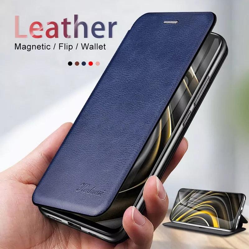 Luxury Leather Flip Case For Xiaomi Redmi Note 9 9S 10 5G 10S 11 11S 8 Pro 8T 7 + Plus Wallet Cover On Redmi 7A 6 6A 9 9A 9C 9T Durable Leather flip Back Covers Stevvex
