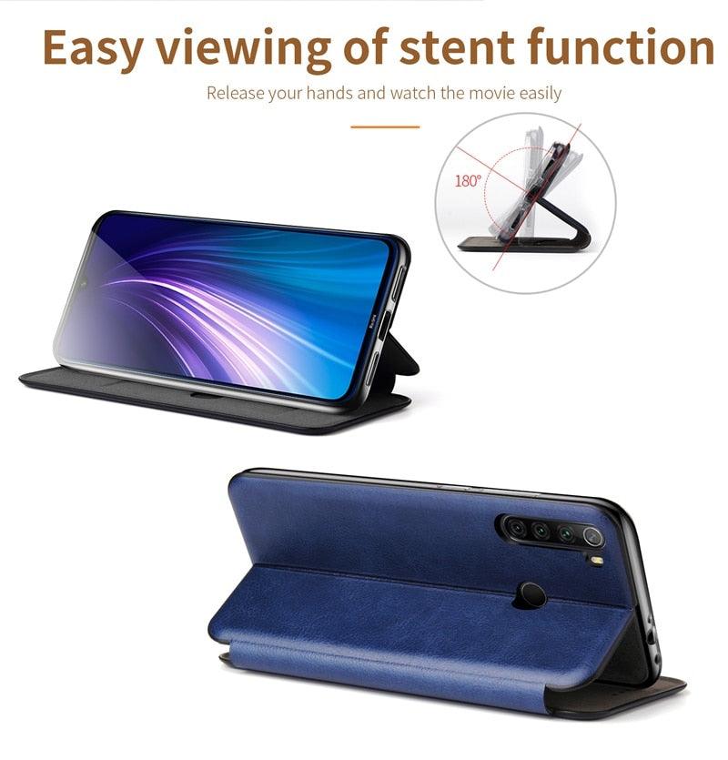 Luxury Leather Flip Case For Xiaomi Redmi Note 9 9S 10 5G 10S 11 11S 8 Pro 8T 7 + Plus Wallet Cover On Redmi 7A 6 6A 9 9A 9C 9T Durable Leather flip Back Covers Stevvex