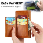 Luxury Leather Flip Wallet Case For iPhone 14 13 12 11 Pro MAX  X XS XR Card Holder Stand Cover Retro Brown Card Holder Slots Pocket Case PU Leather Magnetic Closure Kickstand Shockproof Flip Case Stevvex