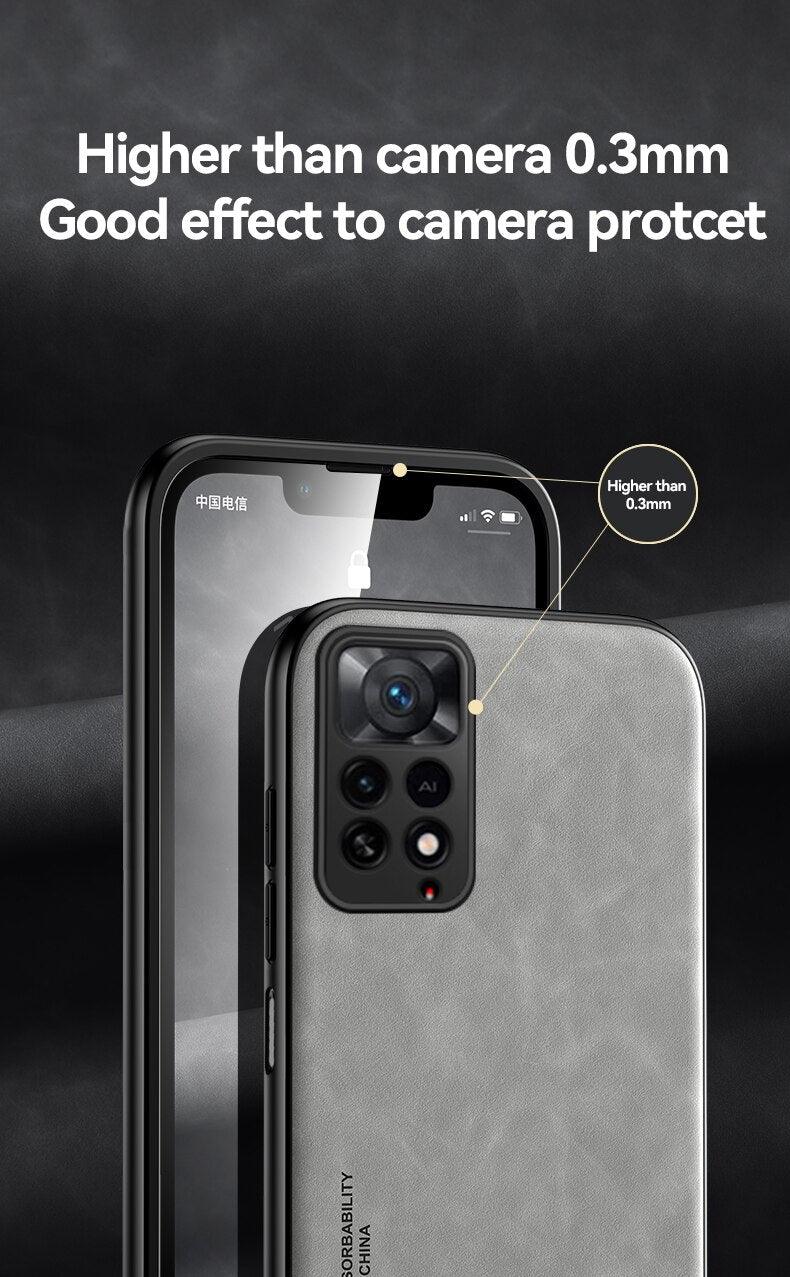 Luxury Leather Magnetic Case For Xiaomi Redmi Note 11 10 9 11E Pro 11S 10S 12 12X 10C POCO X3 NFC Pro F3 Covers With Metal Plate  Leather Premium Back Cover Mobile Phone Case Flexible Protective Ultra Thin Scratchproof Phone Cover Stevvex