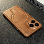 Luxury Leather Magnetic Wireless Charging Case For iPhone 14 11 12 13 Pro Max X XS XR 8 7 Plus Shockproof Soft Cover Shockproof Unique Vintage Design Leather Case For iPhone Stevvex