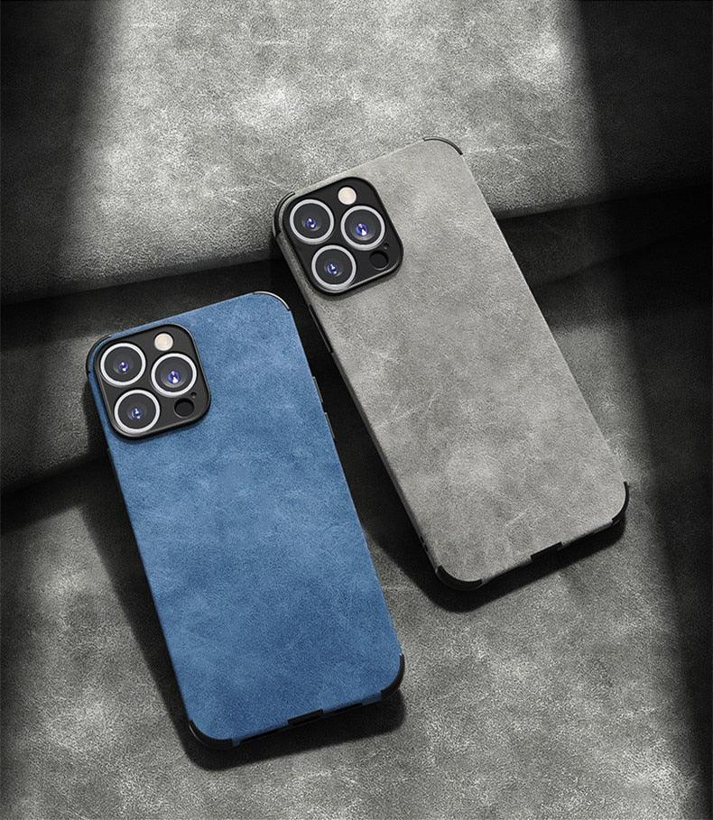 Luxury Leather Phone Case For iPhone 14 13 12 11 Pro Max Mini X XS XR 7 8 Plus SE Retro Solid Color Soft Silicone Cover PU Leather Classic Luxury Business Slim Cover Non-Slip Anti Scratch Full Protective Phone Cases Stevvex