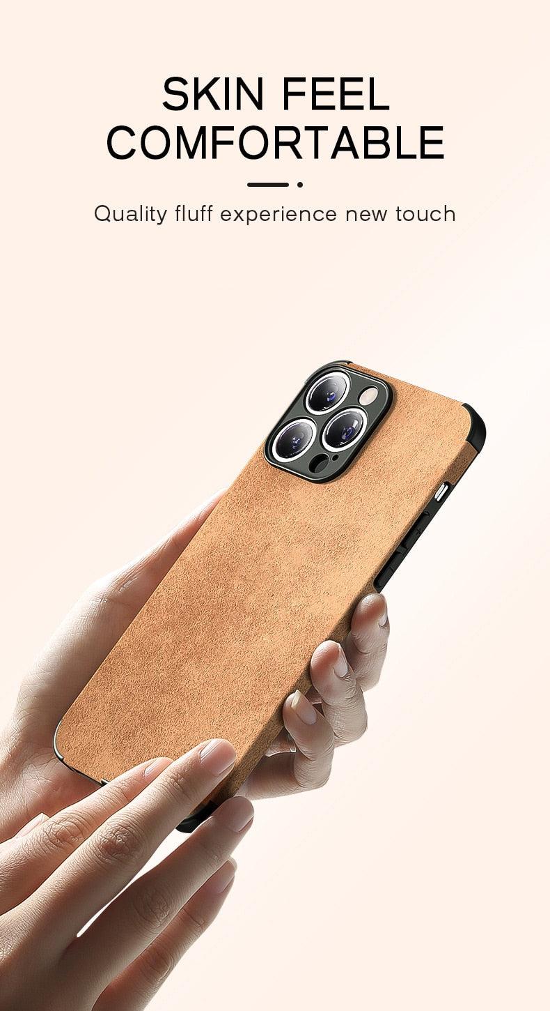 Luxury Leather Phone Case For iPhone 14 13 12 11 Pro Max Mini X XS XR 7 8 Plus SE Retro Solid Color Soft Silicone Cover PU Leather Classic Luxury Business Slim Cover Non-Slip Anti Scratch Full Protective Phone Cases Stevvex
