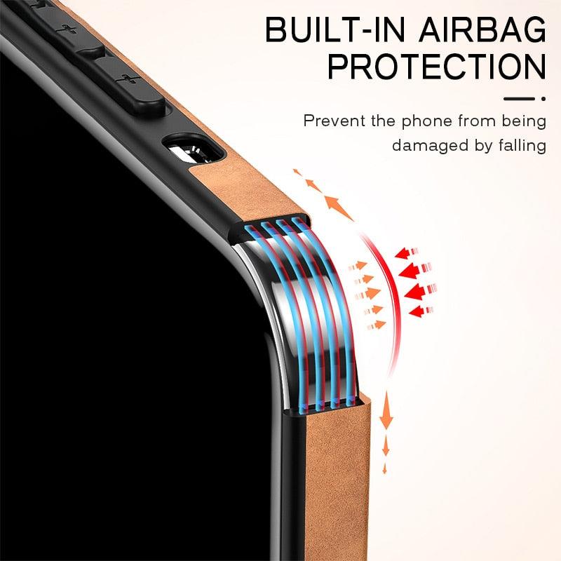 Luxury Leather Phone Case For iPhone 14 13 12 11 Pro Max Mini X XS XR 7 8 Plus SE Retro Solid Color Soft Silicone Cover PU Leather Classic Luxury Business Slim Cover Non-Slip Anti Scratch Full Protective Phone Cases Stevvex