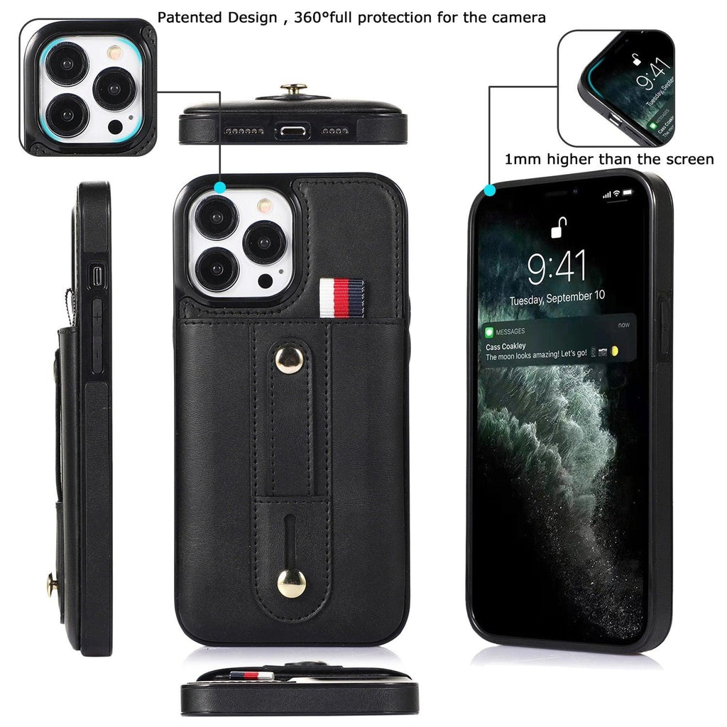 Luxury Leather Phone Case For iPhone 14 13 12 Mini 11 Pro X XS Max XR Business Elegant Men Wallet Card Slot Cover Wallet Case With Card Holder PU Leather iPhone Case Stevvex