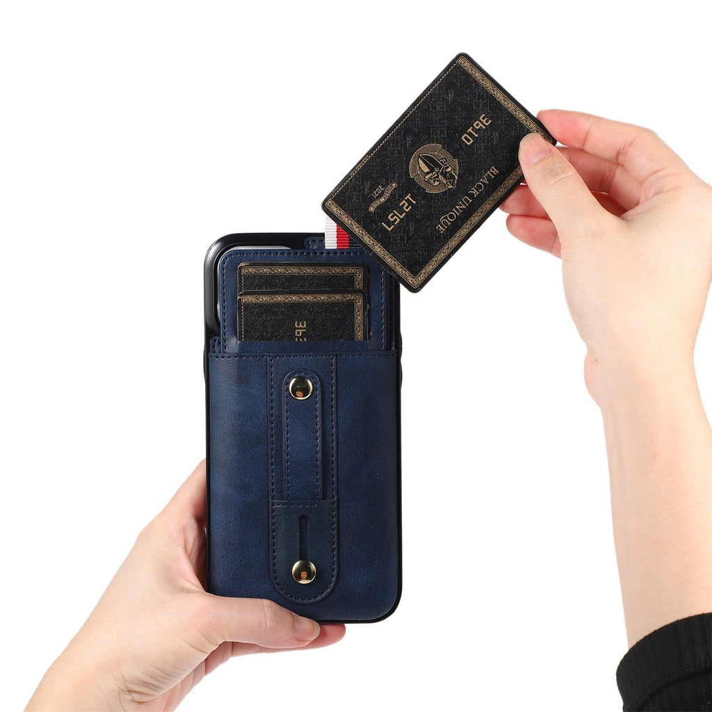 Luxury Leather Phone Case For iPhone 14 13 12 Mini 11 Pro X XS Max XR Business Elegant Men Wallet Card Slot Cover Wallet Case With Card Holder PU Leather iPhone Case Stevvex