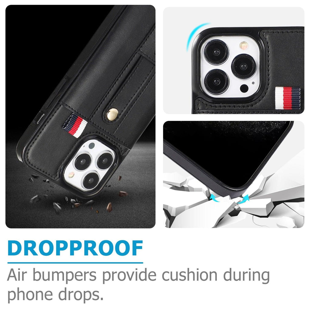 Luxury Leather Phone Case For iPhone 14 13 12 Mini 11 Pro X XS Max XR Business Elegant Men Wallet Card Slot Cover Wallet Case With Card Holder PU Leather iPhone Case Stevvex