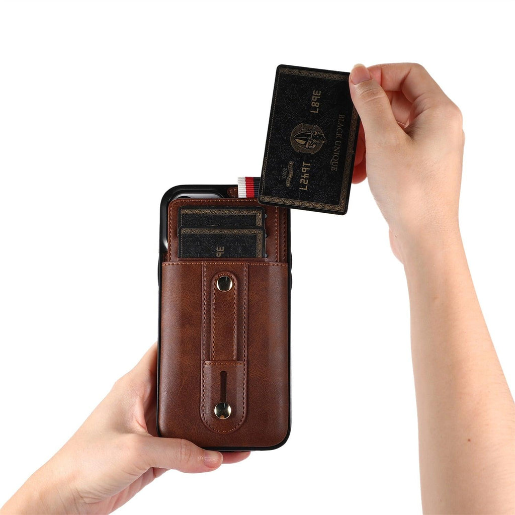 Luxury Leather Phone Case For iPhone 14 13 12 Mini 11 Pro X XS Max XR Business Elegant Men Wallet Card Slot Cover Wallet Case With Card Holder PU Leather iPhone Case Stevvex