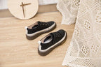 Luxury Leather Womens Sneakers Spring Shoes New Genuine Leather Casual Women Fashion Flat Girl Student Shoes Comfortable Women's Casual Flats Elegant Soft Walking Sneakers Stevvex