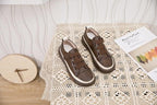 Luxury Leather Womens Sneakers Spring Shoes New Genuine Leather Casual Women Fashion Flat Girl Student Shoes Comfortable Women's Casual Flats Elegant Soft Walking Sneakers Stevvex