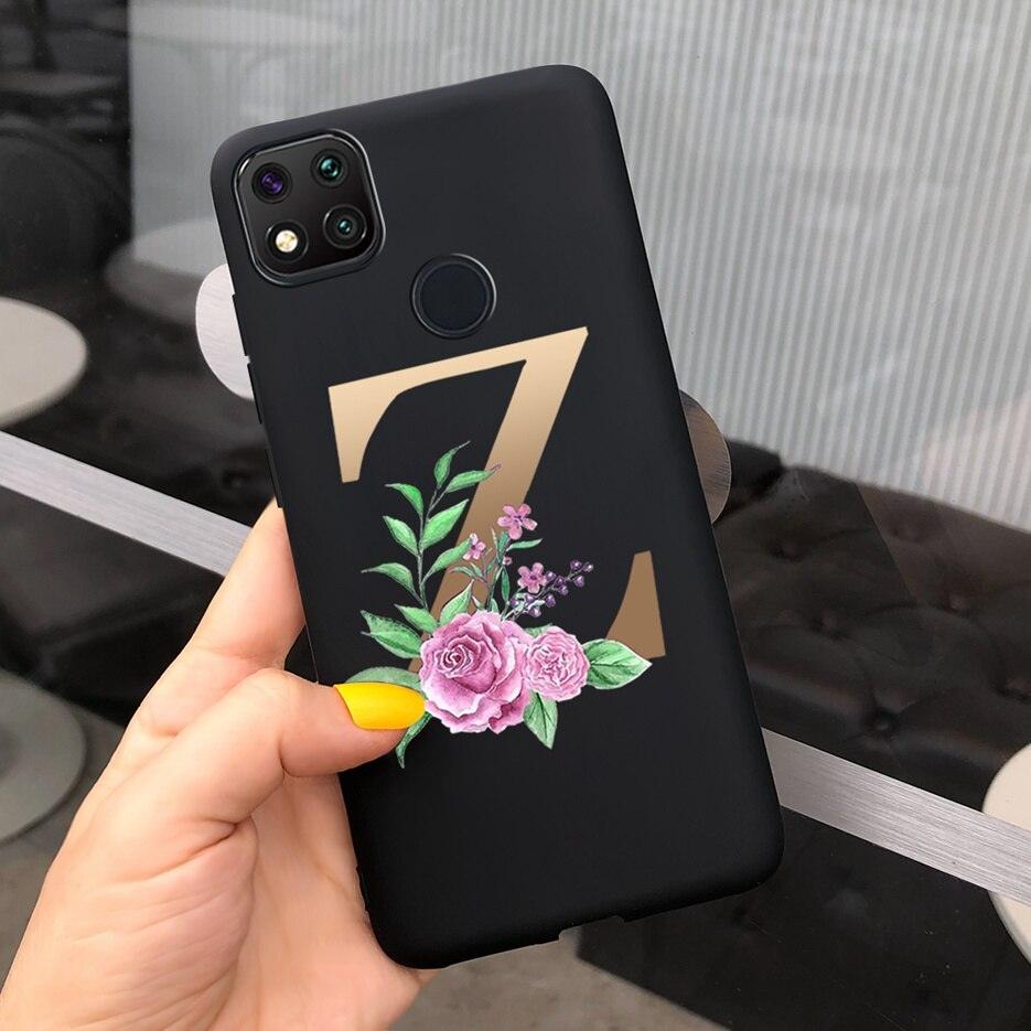 Luxury Letters Case For Xiaomi Redmi 9C 9 C NFC Case Shockproof Bumper Soft Phone Case For Redmi 9 9c 9a Redmi9A 9C 9 Back Cover Alphabet Soft Matte Liquid Silicone Slim Phone Case Stevvex