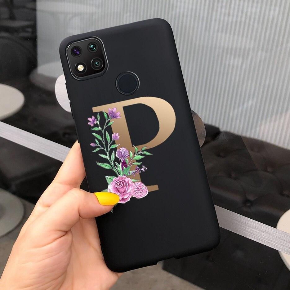 Luxury Letters Case For Xiaomi Redmi 9C 9 C NFC Case Shockproof Bumper Soft Phone Case For Redmi 9 9c 9a Redmi9A 9C 9 Back Cover Alphabet Soft Matte Liquid Silicone Slim Phone Case Stevvex