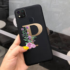 Luxury Letters Case For Xiaomi Redmi 9C 9 C NFC Case Shockproof Bumper Soft Phone Case For Redmi 9 9c 9a Redmi9A 9C 9 Back Cover Alphabet Soft Matte Liquid Silicone Slim Phone Case Stevvex