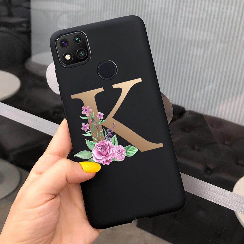 Luxury Letters Case For Xiaomi Redmi 9C 9 C NFC Case Shockproof Bumper Soft Phone Case For Redmi 9 9c 9a Redmi9A 9C 9 Back Cover Alphabet Soft Matte Liquid Silicone Slim Phone Case Stevvex