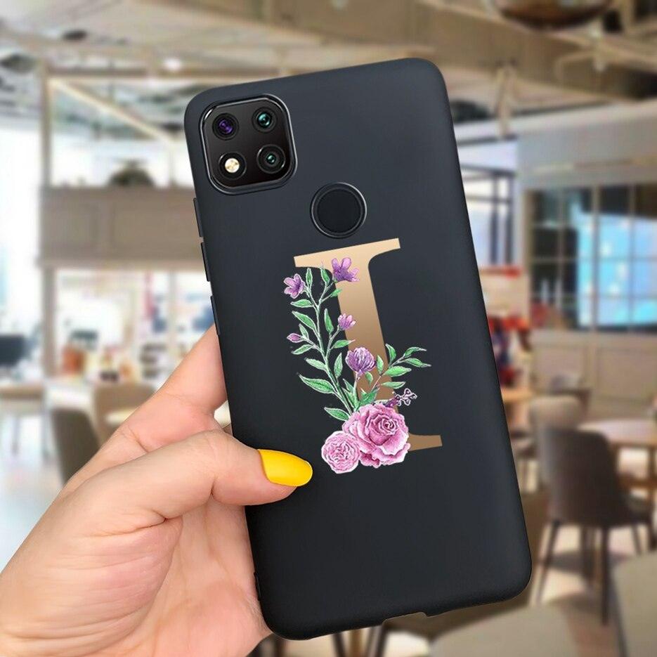 Luxury Letters Case For Xiaomi Redmi 9C 9 C NFC Case Shockproof Bumper Soft Phone Case For Redmi 9 9c 9a Redmi9A 9C 9 Back Cover Alphabet Soft Matte Liquid Silicone Slim Phone Case Stevvex