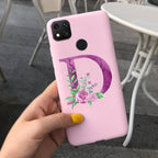 Luxury Letters Case For Xiaomi Redmi 9C 9 C NFC Case Shockproof Bumper Soft Phone Case For Redmi 9 9c 9a Redmi9A 9C 9 Back Cover Alphabet Soft Matte Liquid Silicone Slim Phone Case Stevvex
