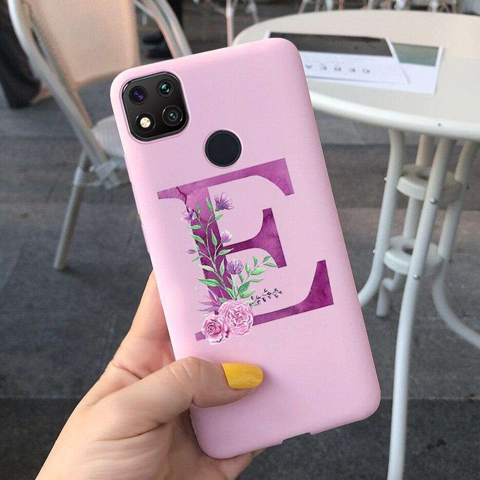Luxury Letters Case For Xiaomi Redmi 9C 9 C NFC Case Shockproof Bumper Soft Phone Case For Redmi 9 9c 9a Redmi9A 9C 9 Back Cover Alphabet Soft Matte Liquid Silicone Slim Phone Case Stevvex