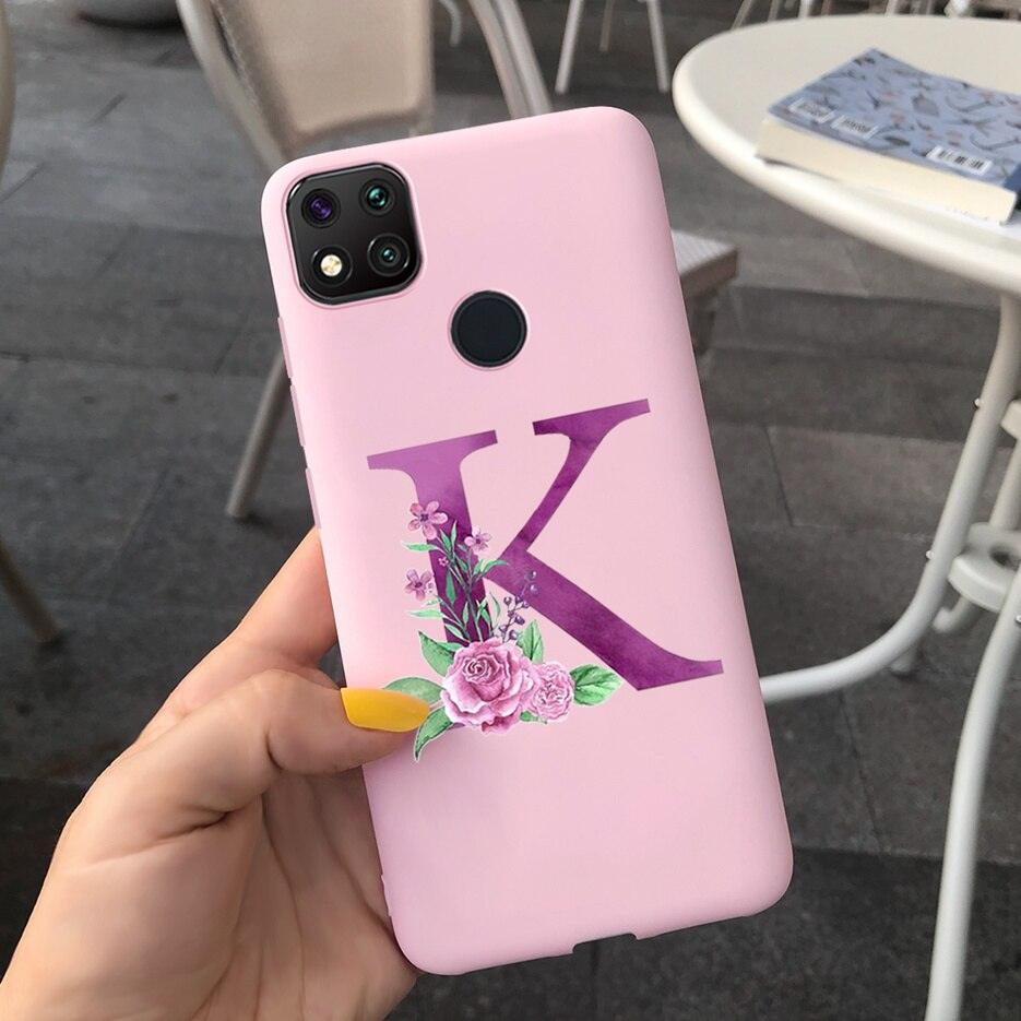 Luxury Letters Case For Xiaomi Redmi 9C 9 C NFC Case Shockproof Bumper Soft Phone Case For Redmi 9 9c 9a Redmi9A 9C 9 Back Cover Alphabet Soft Matte Liquid Silicone Slim Phone Case Stevvex