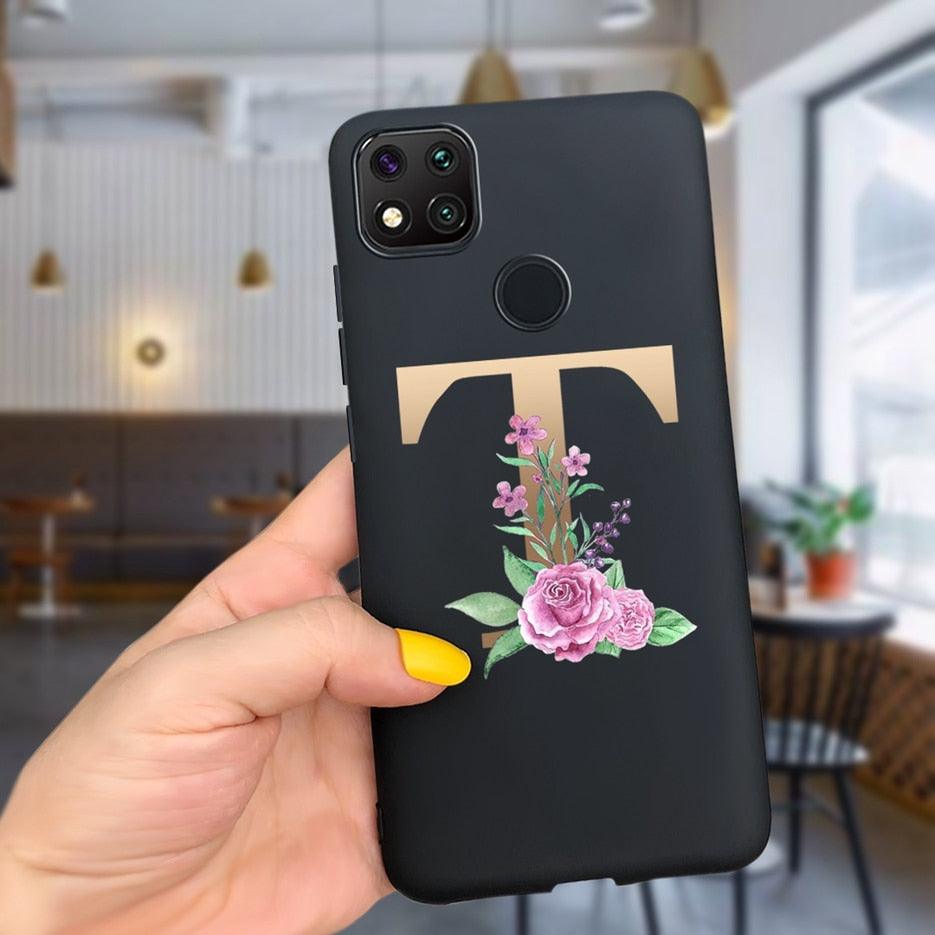 Luxury Letters Case For Xiaomi Redmi 9C 9 C NFC Case Shockproof Bumper Soft Phone Case For Redmi 9 9c 9a Redmi9A 9C 9 Back Cover Alphabet Soft Matte Liquid Silicone Slim Phone Case Stevvex