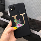 Luxury Letters Case For Xiaomi Redmi 9C 9 C NFC Case Shockproof Bumper Soft Phone Case For Redmi 9 9c 9a Redmi9A 9C 9 Back Cover Alphabet Soft Matte Liquid Silicone Slim Phone Case Stevvex