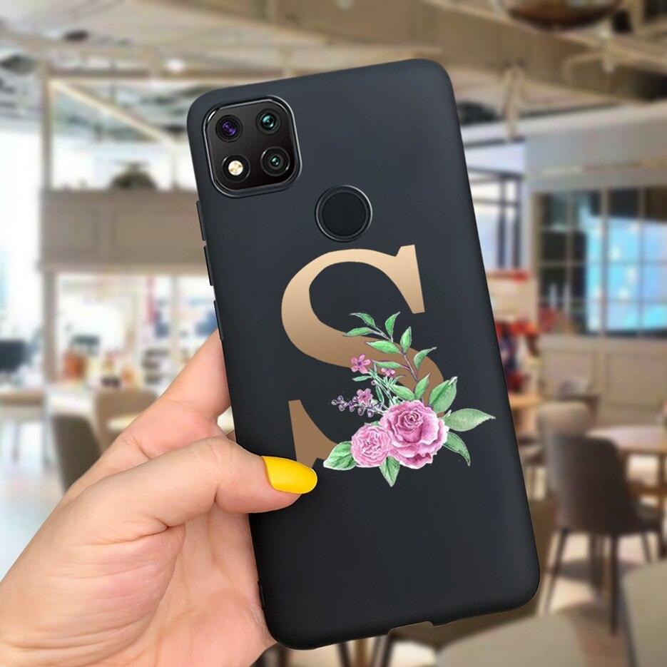 Luxury Letters Case For Xiaomi Redmi 9C 9 C NFC Case Shockproof Bumper Soft Phone Case For Redmi 9 9c 9a Redmi9A 9C 9 Back Cover Alphabet Soft Matte Liquid Silicone Slim Phone Case Stevvex