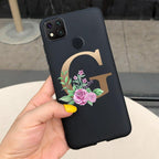 Luxury Letters Case For Xiaomi Redmi 9C 9 C NFC Case Shockproof Bumper Soft Phone Case For Redmi 9 9c 9a Redmi9A 9C 9 Back Cover Alphabet Soft Matte Liquid Silicone Slim Phone Case Stevvex