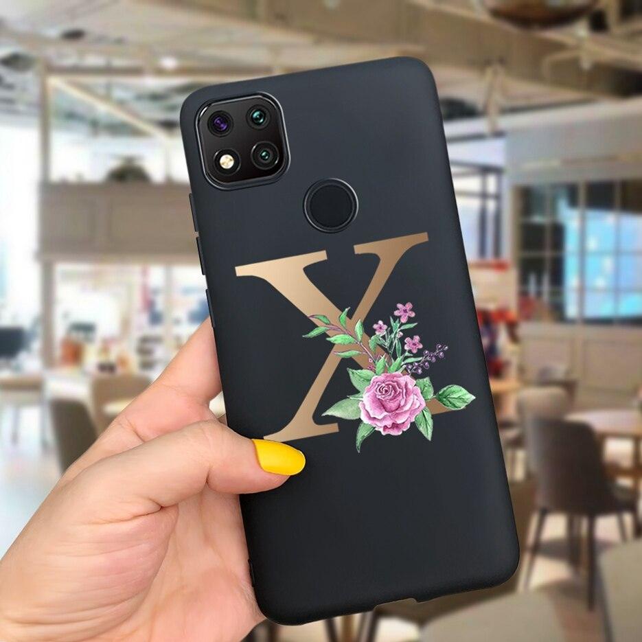 Luxury Letters Case For Xiaomi Redmi 9C 9 C NFC Case Shockproof Bumper Soft Phone Case For Redmi 9 9c 9a Redmi9A 9C 9 Back Cover Alphabet Soft Matte Liquid Silicone Slim Phone Case Stevvex