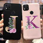 Luxury Letters Case For Xiaomi Redmi 9C 9 C NFC Case Shockproof Bumper Soft Phone Case For Redmi 9 9c 9a Redmi9A 9C 9 Back Cover Alphabet Soft Matte Liquid Silicone Slim Phone Case Stevvex