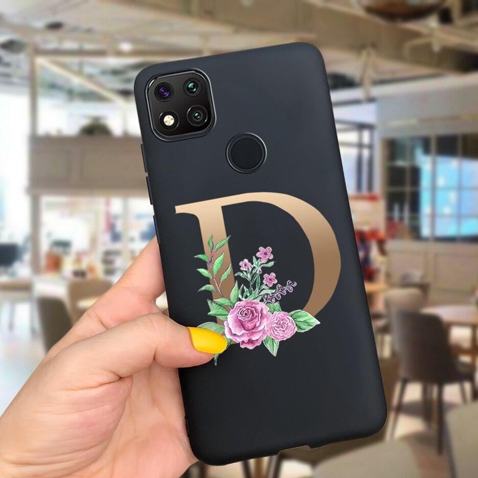 Luxury Letters Case For Xiaomi Redmi 9C 9 C NFC Case Shockproof Bumper Soft Phone Case For Redmi 9 9c 9a Redmi9A 9C 9 Back Cover Alphabet Soft Matte Liquid Silicone Slim Phone Case Stevvex