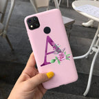 Luxury Letters Case For Xiaomi Redmi 9C 9 C NFC Case Shockproof Bumper Soft Phone Case For Redmi 9 9c 9a Redmi9A 9C 9 Back Cover Alphabet Soft Matte Liquid Silicone Slim Phone Case Stevvex