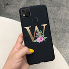 Luxury Letters Case For Xiaomi Redmi 9C 9 C NFC Case Shockproof Bumper Soft Phone Case For Redmi 9 9c 9a Redmi9A 9C 9 Back Cover Alphabet Soft Matte Liquid Silicone Slim Phone Case Stevvex
