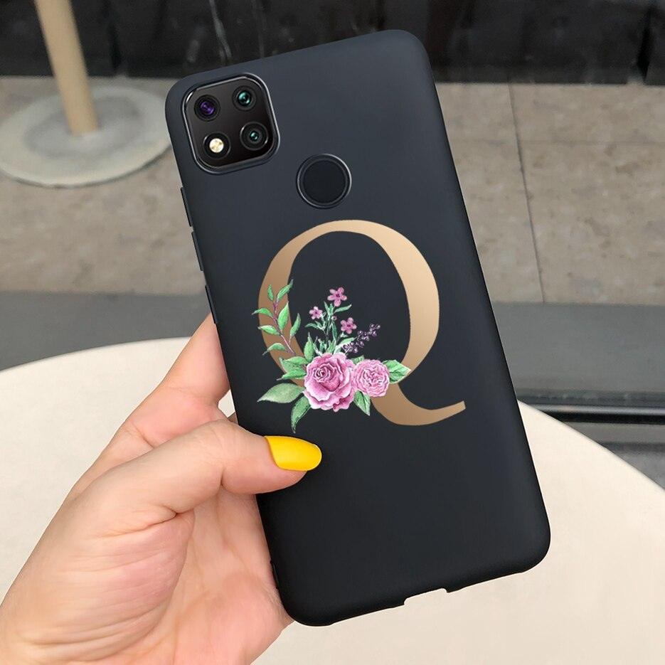 Luxury Letters Case For Xiaomi Redmi 9C 9 C NFC Case Shockproof Bumper Soft Phone Case For Redmi 9 9c 9a Redmi9A 9C 9 Back Cover Alphabet Soft Matte Liquid Silicone Slim Phone Case Stevvex