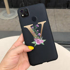 Luxury Letters Case For Xiaomi Redmi 9C 9 C NFC Case Shockproof Bumper Soft Phone Case For Redmi 9 9c 9a Redmi9A 9C 9 Back Cover Alphabet Soft Matte Liquid Silicone Slim Phone Case Stevvex