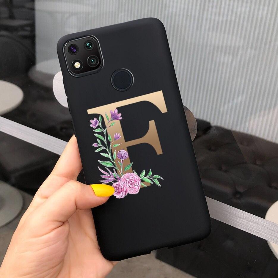 Luxury Letters Case For Xiaomi Redmi 9C 9 C NFC Case Shockproof Bumper Soft Phone Case For Redmi 9 9c 9a Redmi9A 9C 9 Back Cover Alphabet Soft Matte Liquid Silicone Slim Phone Case Stevvex