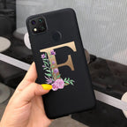 Luxury Letters Case For Xiaomi Redmi 9C 9 C NFC Case Shockproof Bumper Soft Phone Case For Redmi 9 9c 9a Redmi9A 9C 9 Back Cover Alphabet Soft Matte Liquid Silicone Slim Phone Case Stevvex