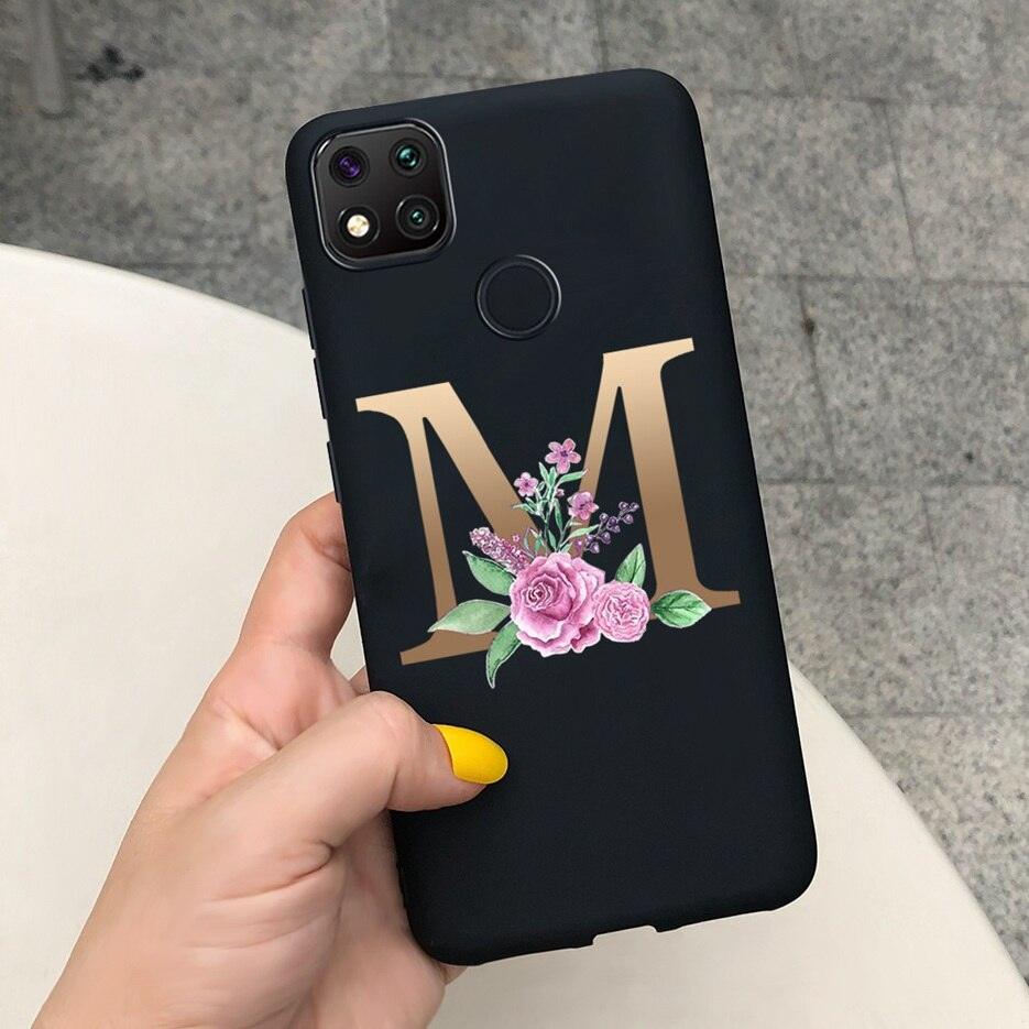 Luxury Letters Case For Xiaomi Redmi 9C 9 C NFC Case Shockproof Bumper Soft Phone Case For Redmi 9 9c 9a Redmi9A 9C 9 Back Cover Alphabet Soft Matte Liquid Silicone Slim Phone Case Stevvex