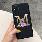 Luxury Letters Case For Xiaomi Redmi 9C 9 C NFC Case Shockproof Bumper Soft Phone Case For Redmi 9 9c 9a Redmi9A 9C 9 Back Cover Alphabet Soft Matte Liquid Silicone Slim Phone Case Stevvex