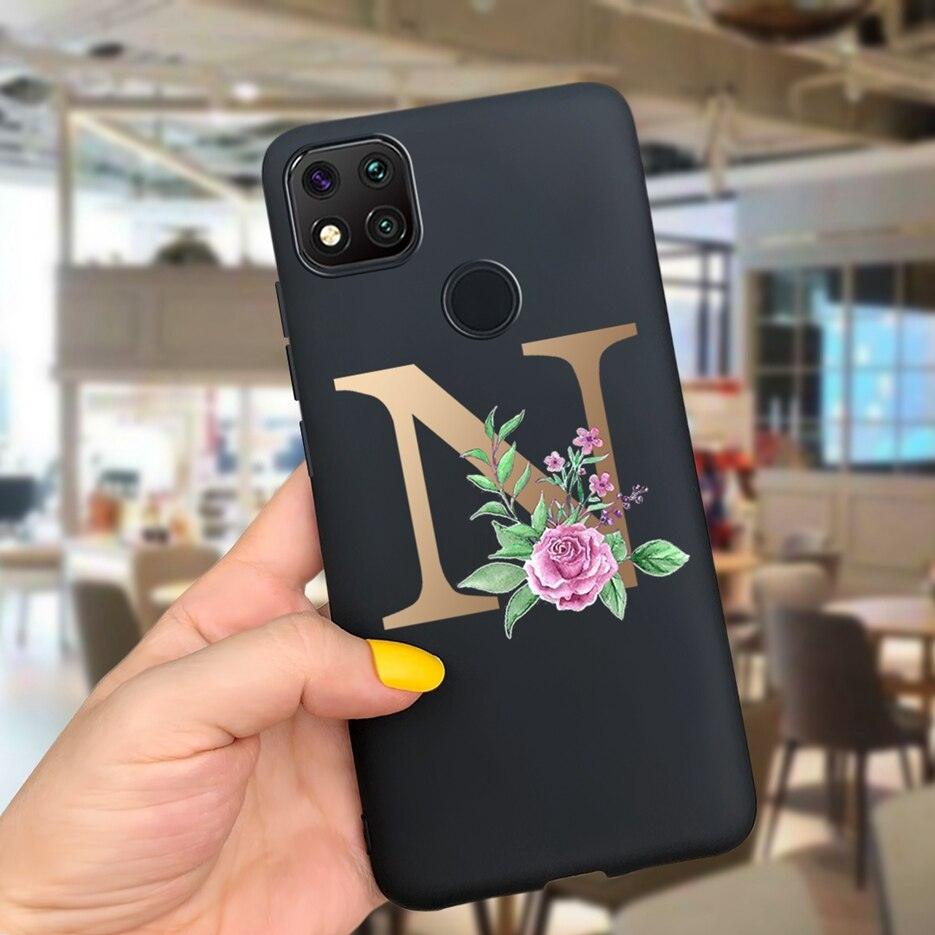 Luxury Letters Case For Xiaomi Redmi 9C 9 C NFC Case Shockproof Bumper Soft Phone Case For Redmi 9 9c 9a Redmi9A 9C 9 Back Cover Alphabet Soft Matte Liquid Silicone Slim Phone Case Stevvex